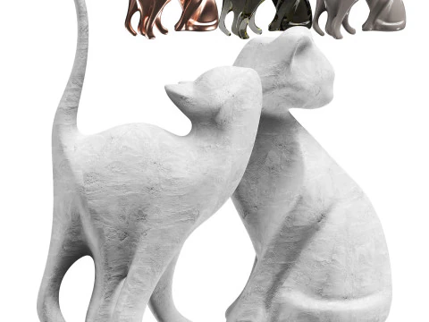Kat standbeeld 3D Model