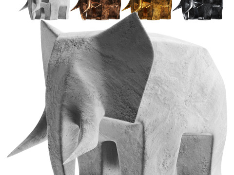 Elephant statues 3D Model