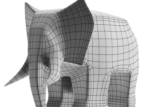 Elephant statues 3D Model