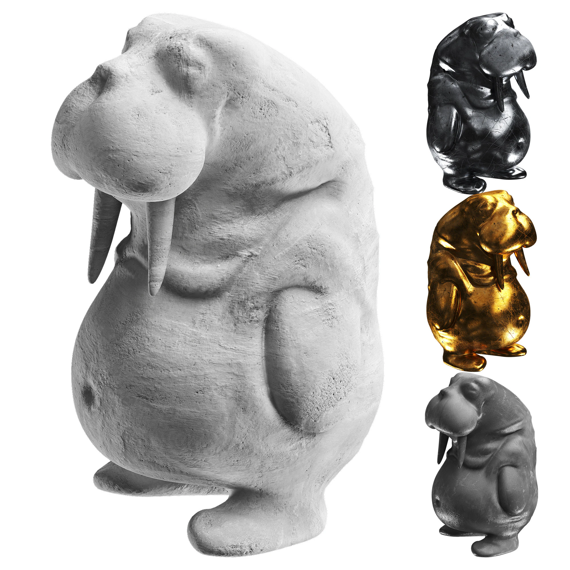 Walrus 3D Model .c4d .max .obj .3ds .fbx .stl .blend 