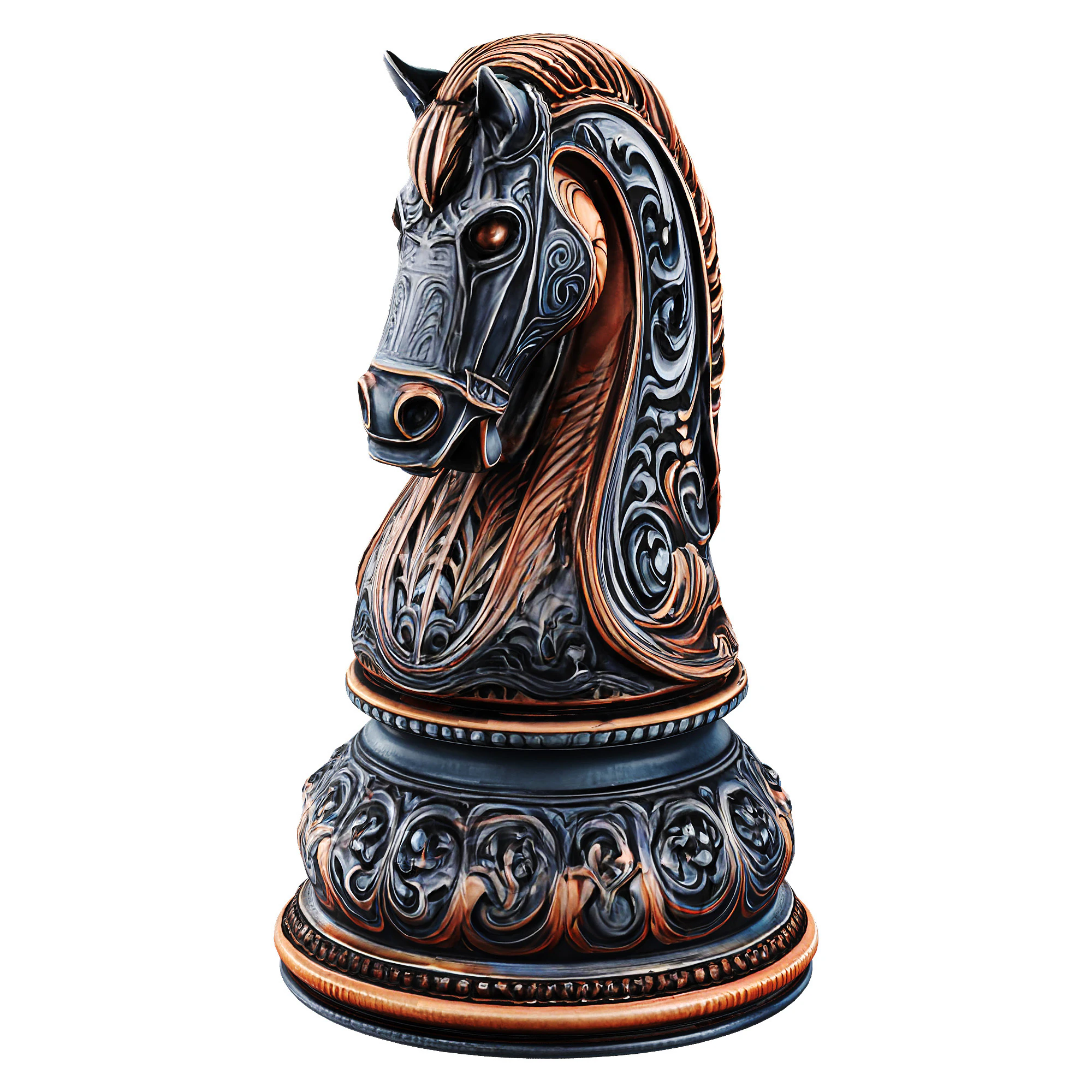 Horse chess 3D Model .c4d .max .obj .3ds .fbx .stl .blend 