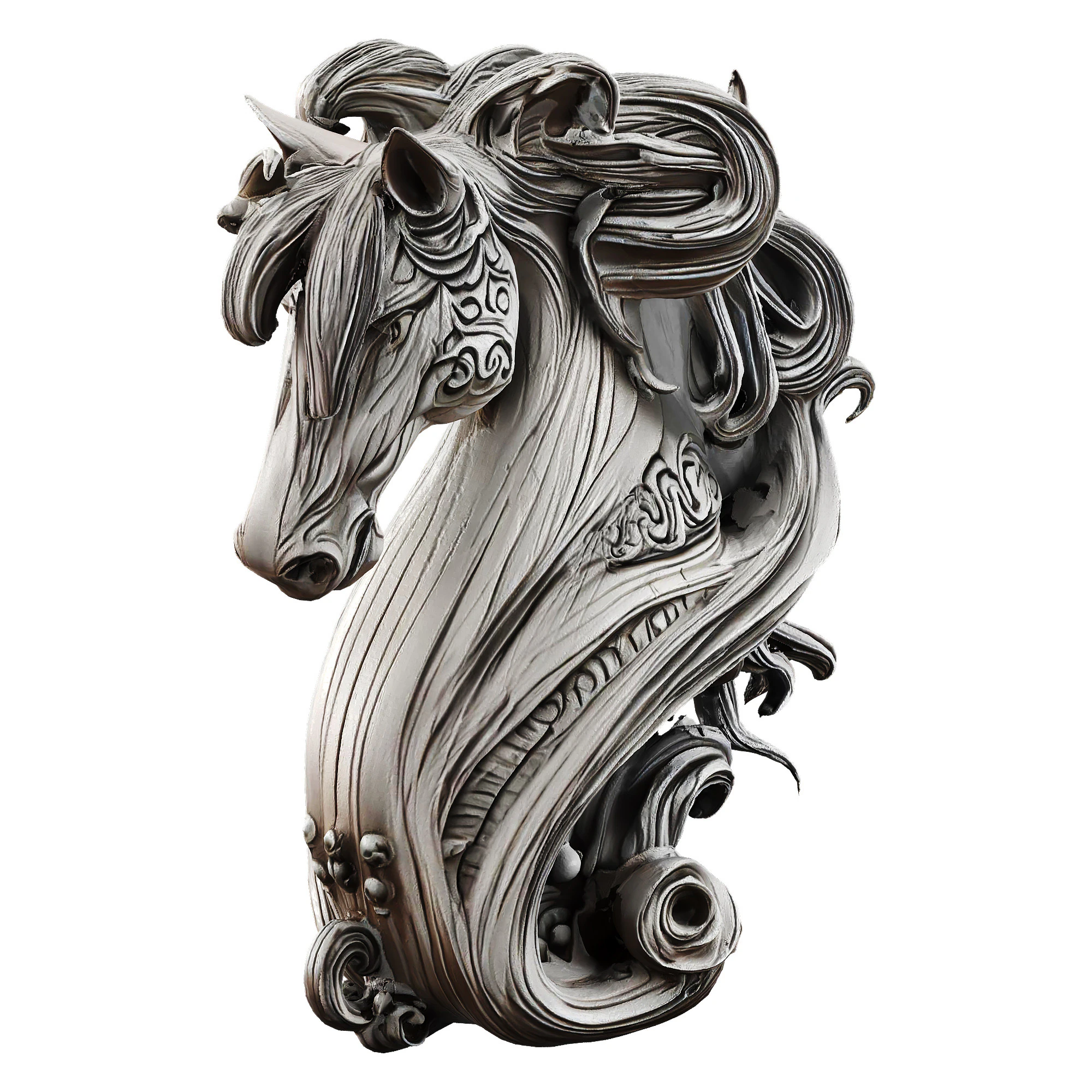 Horse statue 3D Model .c4d .max .obj .3ds .fbx .stl .blend 