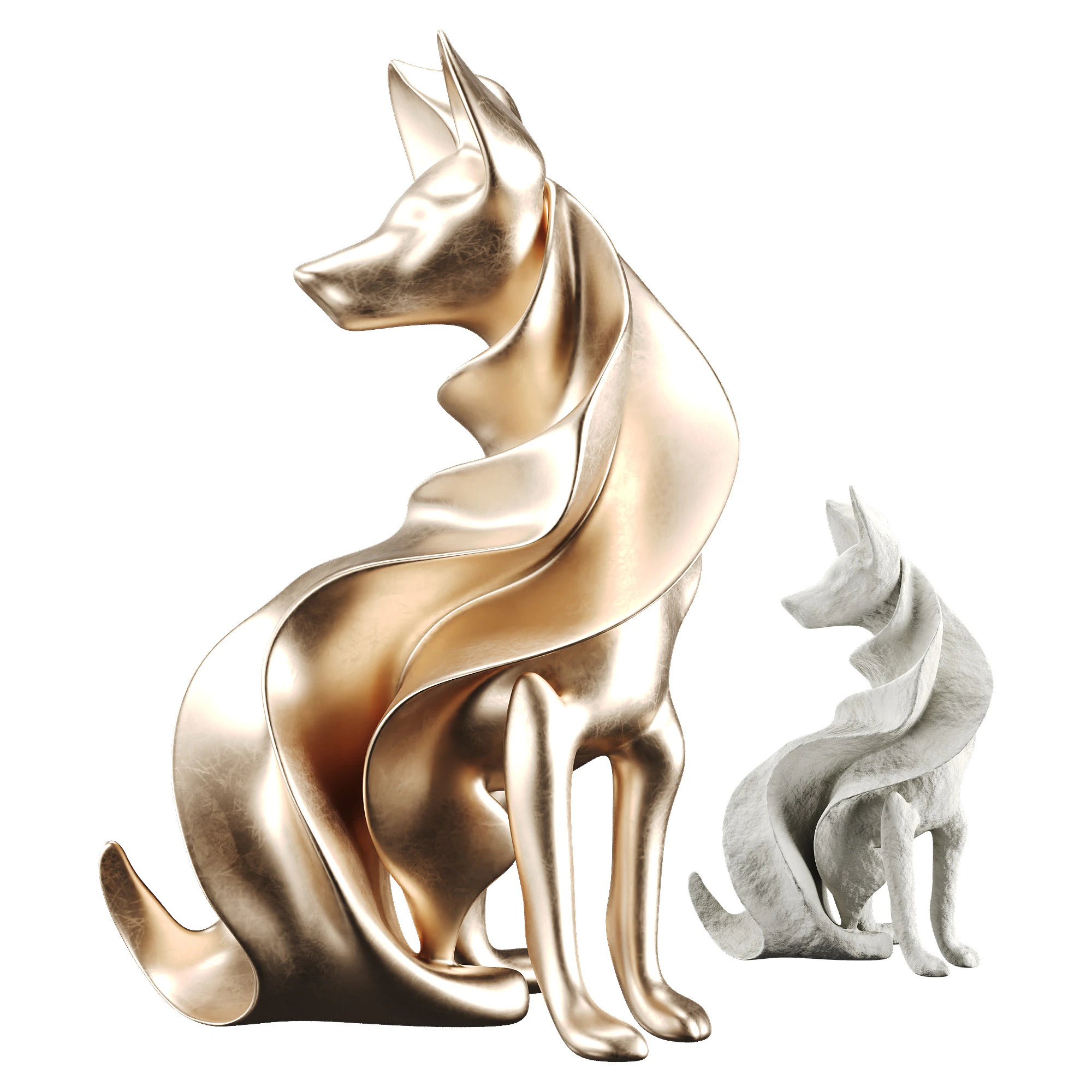 Dog Statue 3D Model .c4d .max .obj .3ds .fbx .stl .blend 