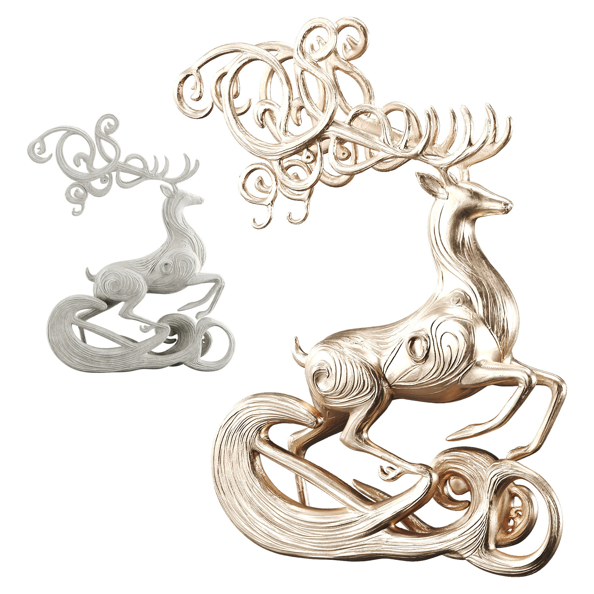 Statues de cerfs Modèle 3D .c4d .max .obj .3ds .fbx .stl .blend 