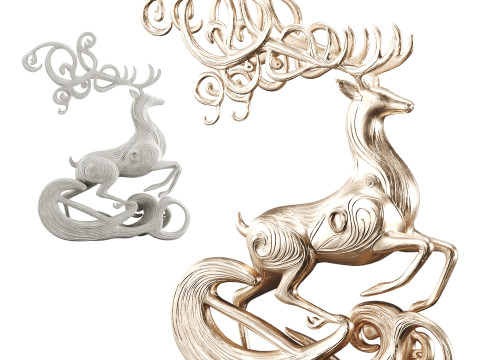 Deer Statues Modello 3D