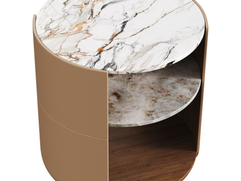 Round Marble Nightstand 3D Model