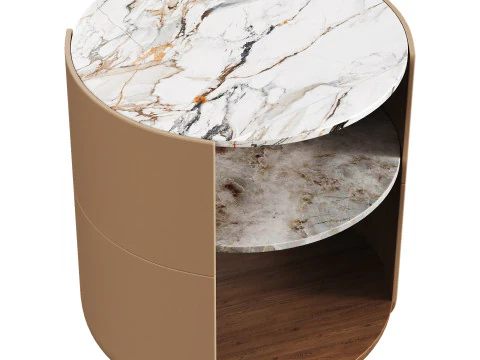 Rond marmeren nachtkastje 3D Model