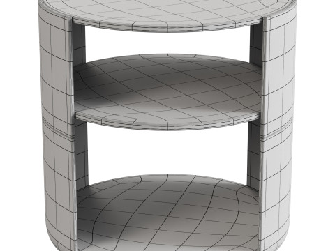 Round Marble Nightstand 3D Model