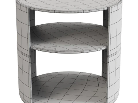 Rond marmeren nachtkastje 3D Model