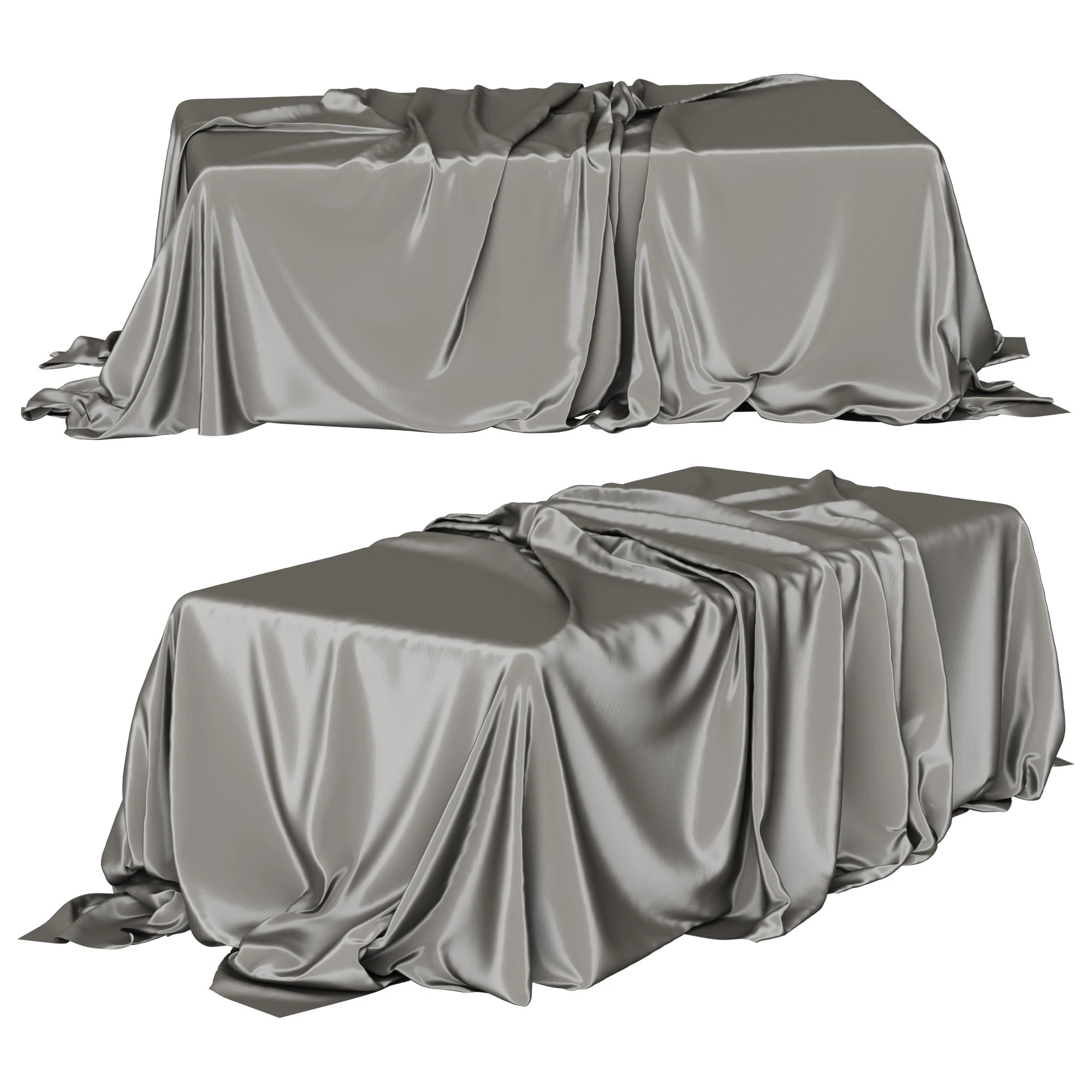 Tablecloth with folds 3D Model .c4d .max .obj .3ds .fbx .stl .blend 