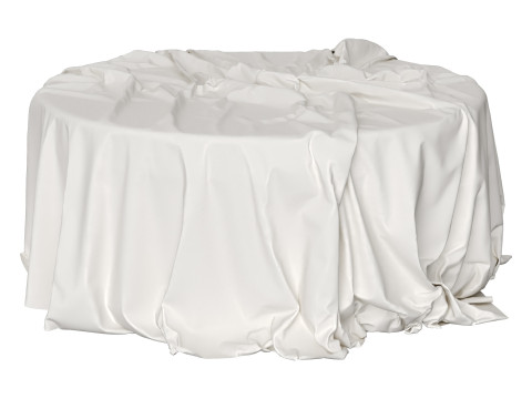 Tablecloth with folds for a round table 3D 모델
