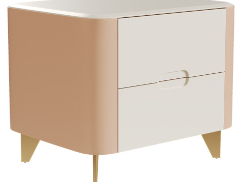 Simplicity Beige Nightstand Modelo 3D