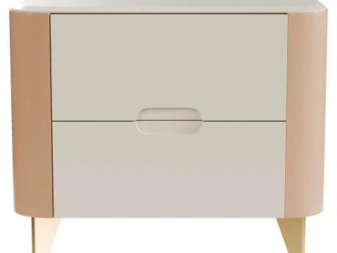 Simplicity Beige Nightstand 3D Model