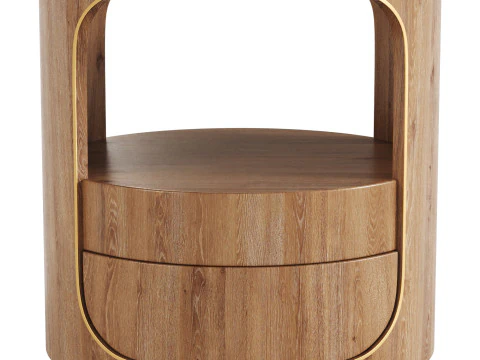 Minimalistischer Nachttisch aus Holz 3D Modell