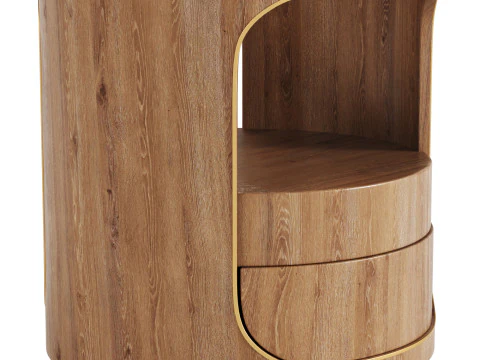 Comodino minimalista in legno Modello 3D