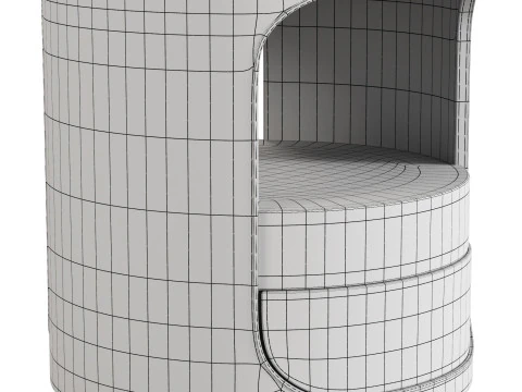 Comodino minimalista in legno Modello 3D