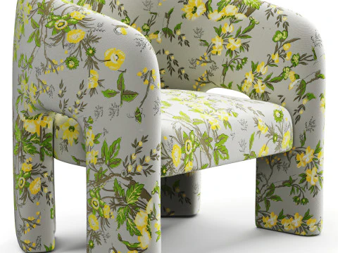 Kursi Berlengan Tebal Model 3D