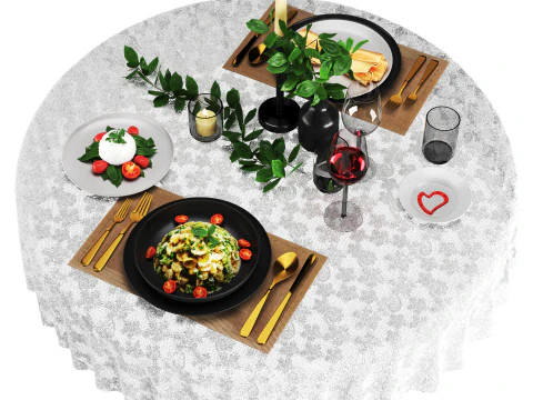 डाइनिंग सेट 3D मॉडल