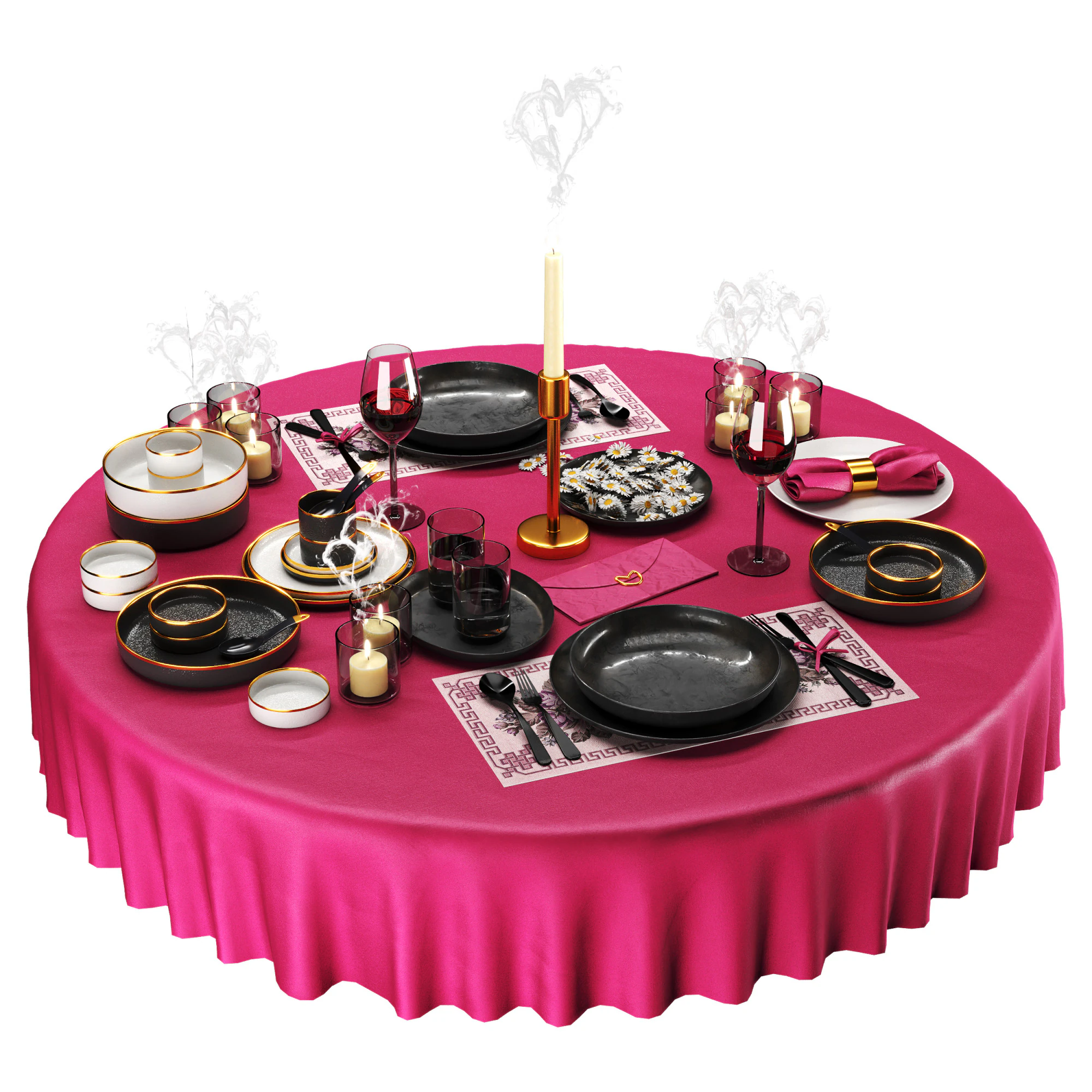 Set da pranzo Modello 3D .c4d .max .obj .3ds .fbx .stl .blend