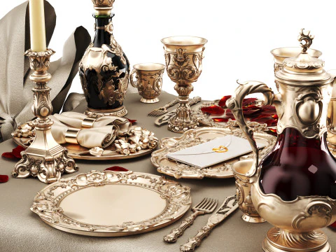 餐桌套装 3D 模型