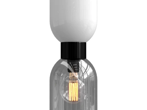 Pendant light with a glass shade 3D Model