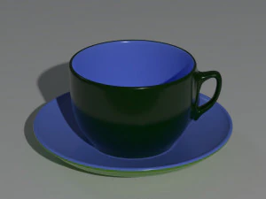 कप और तश्तरी 3D मॉडल