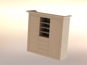 solid wood cabinet Model 3D