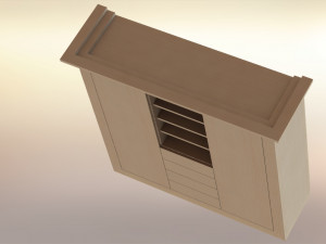 solid wood cabinet Model 3D