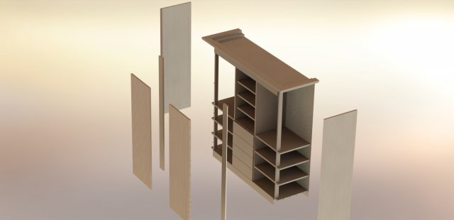 solid wood cabinet Model 3D .c4d .max .obj .3ds .fbx .stl .blend 