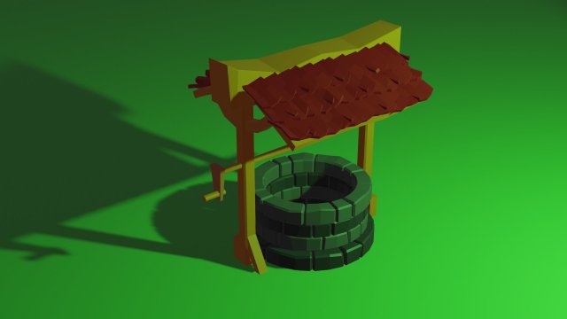 water well 3D Model .c4d .max .obj .3ds .fbx .stl .blend 