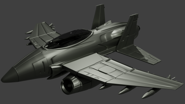 militar jet - dio 3D Model .c4d .max .obj .3ds .fbx .stl .blend 