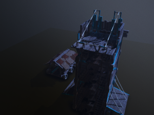 siege tower battering-ram low-poly 3D मॉडल