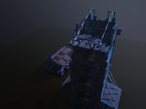 siege tower battering-ram low-poly 3D Model