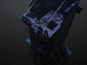 siege tower battering-ram low-poly 3D Model