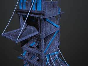 siege tower battering-ram low-poly 3D मॉडल