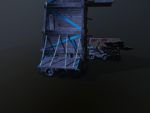 siege tower battering-ram low-poly 3D मॉडल