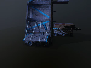 siege tower battering-ram low-poly 3D Model