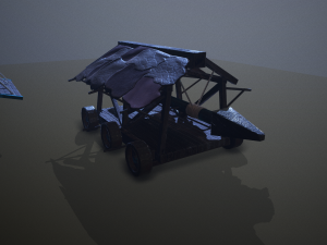 siege tower battering-ram low-poly 3D मॉडल