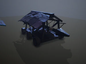 siege tower battering-ram low-poly 3D Model