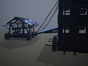 siege tower battering-ram low-poly 3D Model