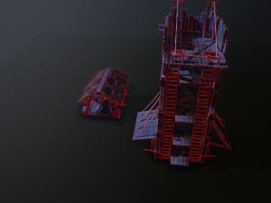 siege tower battering-ram low-poly 3D मॉडल