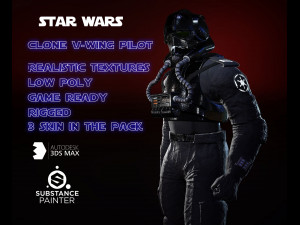 Star wars imperial v-wing pilot 3D Model