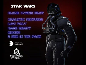 Star wars imperial v-wing pilot 3D Model
