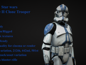 Star wars clone trooper phase 2 pack 1 3D-Modell