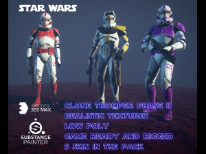 Star wars clone trooper phase 2 pack 2 Modelo 3D