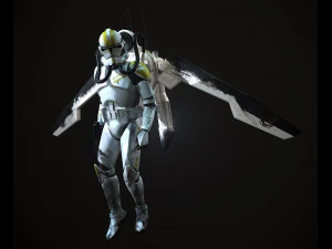 clone trooper phase 2 sky trooper 3D Model