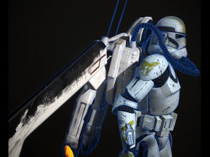 clone trooper phase 2 sky trooper 3D Model