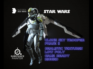 clone trooper phase 2 sky trooper Modelo 3D