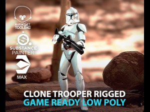 Clone trooper rigged Model 3D