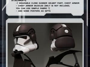Star Wars 3D Print Wearable CL-Gunner Helmet Cosplay Costume 3D Принт Модель